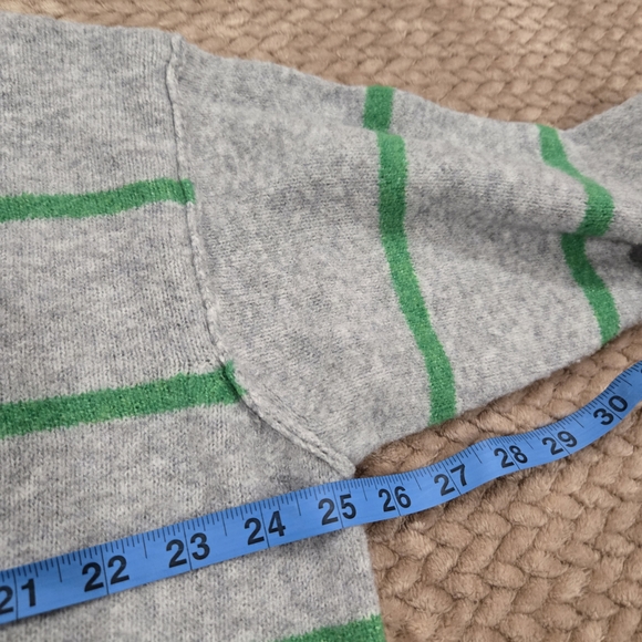 Aerie Oversized Sweater Womens Size Small Striped Green Gray Cozy Long Sleeve - Picture 7 of 9